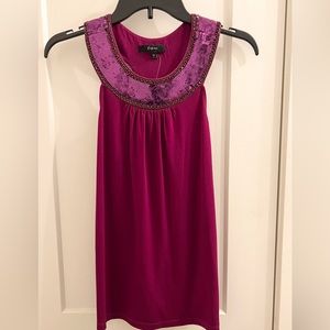NWT- Express Magenta Sequin Racerback Tank Top Pink- Sz XS
